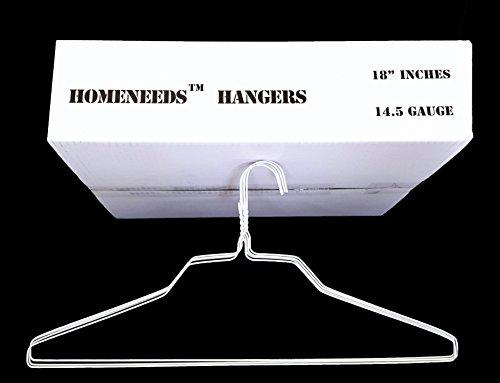 200 White Wire Hangers 18  Standard White Clothes Hangers (200, White)