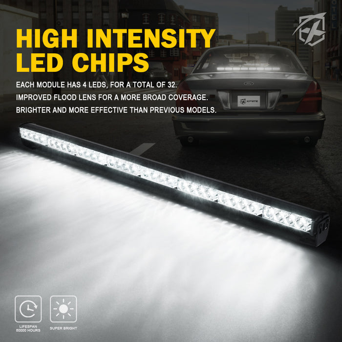 35.5" LED Traffic Advisor Strobe Light Bar with Suction Cup Brackets G2