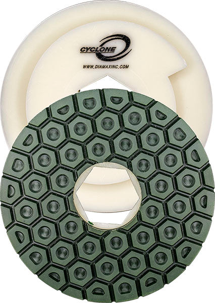 4" Cyclone Straight Edge Snail Lock Wheel with Rubber, 8mm