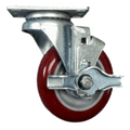 4" x 1-1/4" Polymadic Wheel Swivel Caster W/ Top Lock Brake - Durable Superior Casters