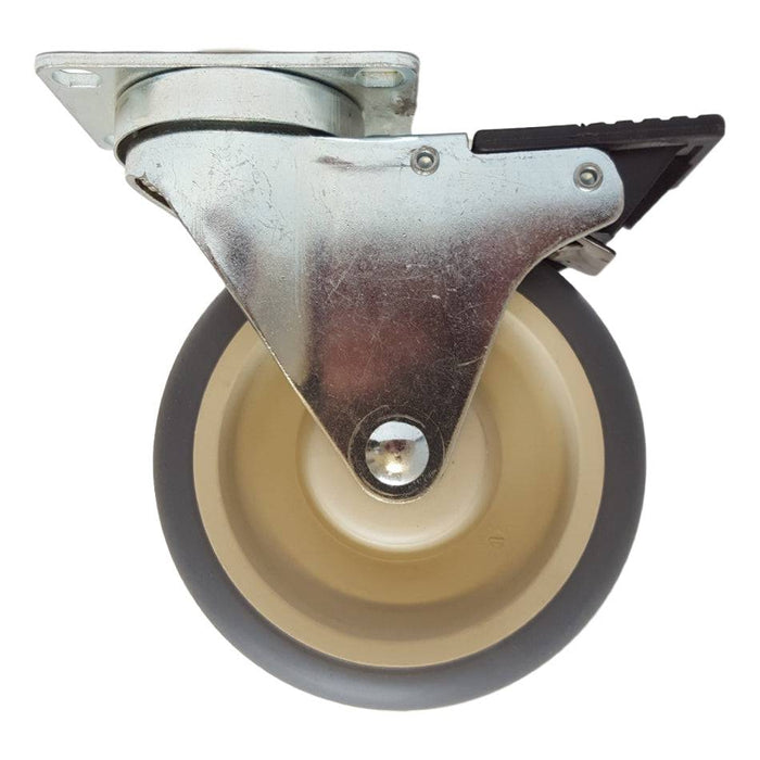 5" x 1-1/4" Thermo-Pro Wheel Swivel Caster W/ Total-Lock brake - Durable Superior Casters