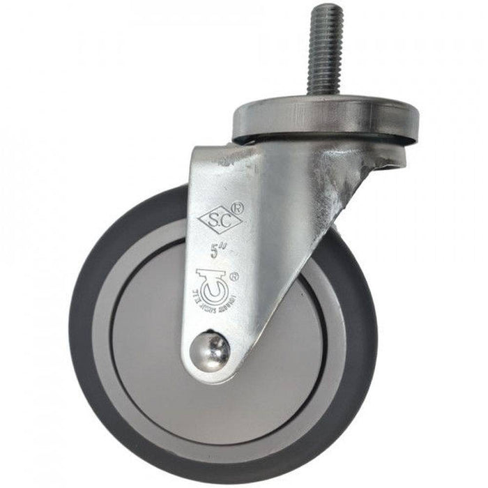 5" x 1-1/4" Thermo-Pro Wheel Threaded Swivel Stem Caster (1/2") - Durable Superior Casters