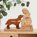 Dog Mom,Dog Lovers,Happy-A Girl And Her Dog A Bond That Can't Be Broken - Personalized Wooden Dog Sculpture