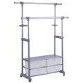 Adjustable Garment Telescopic Rolling Clothes Hanger with Drawers