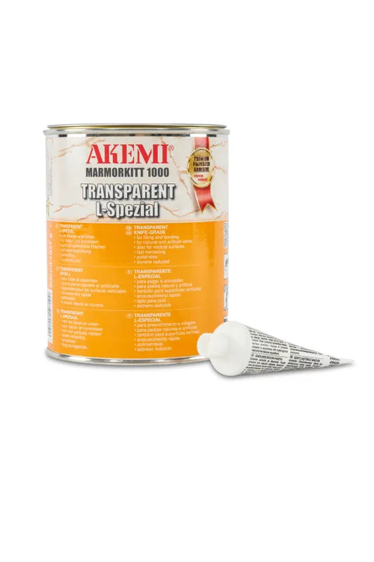 Akemi Marble Filler 1000 Transparent L-Special 1 kg. - Knife-Grade Polyester Adhesive - in use
