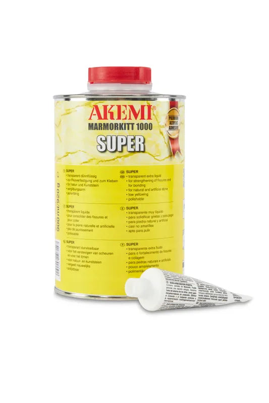 Akemi Marble Filler Super 1 kg. - Highly Liquid Acrylic Adhesive - side view