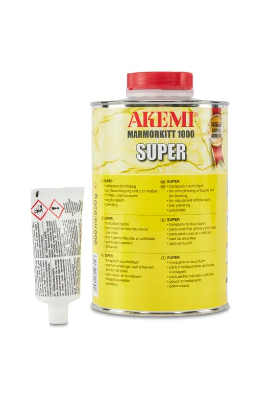 Akemi Marble Filler Super 1 kg. - Highly Liquid Acrylic Adhesive - packaging