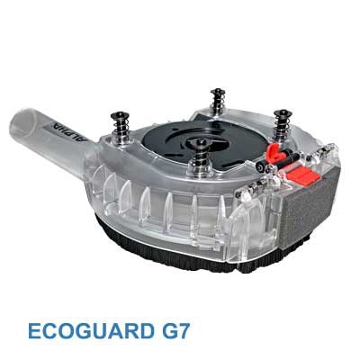 Alpha EcoGuard 5-inch dust collection cover with universal vacuum adapter for cutters and grinders