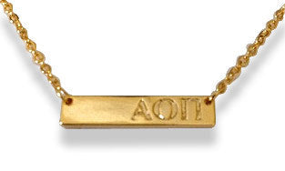 Alpha Omicron Pi Bar Necklace