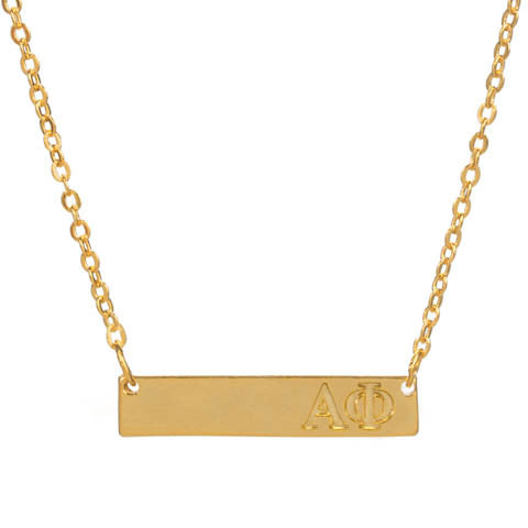 Alpha Phi Bar Necklace