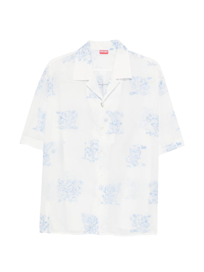 animals-embroidered shirt