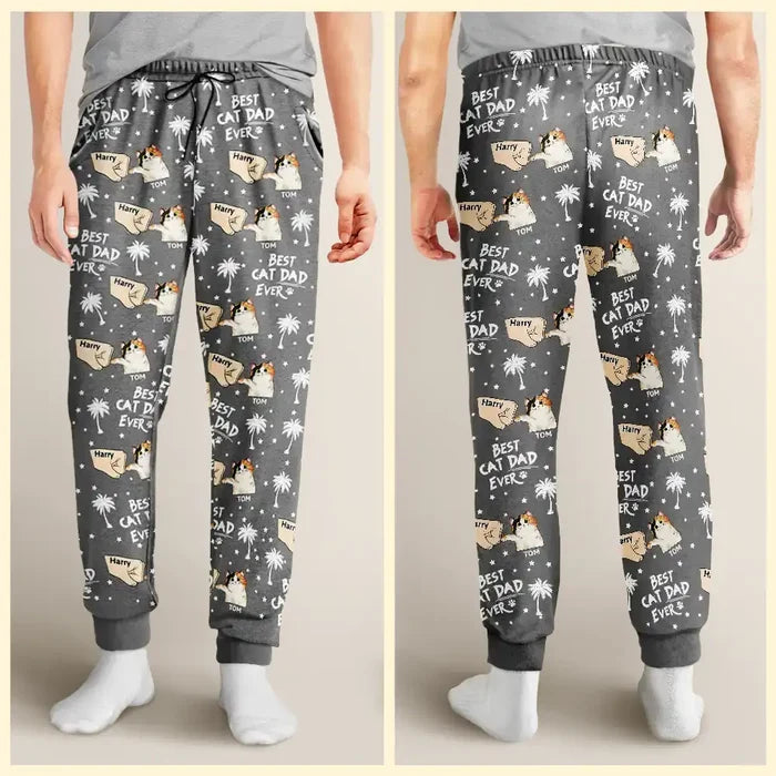Best Cat Dad Cat Mom Ever - Personalized Pajama Pants