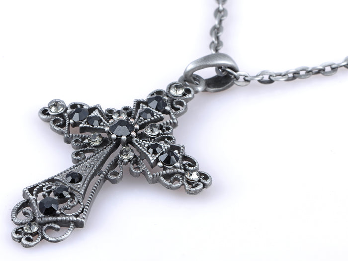 Black Religious Cross Pendant Necklace