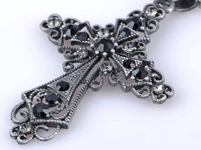 Black Religious Cross Pendant Necklace