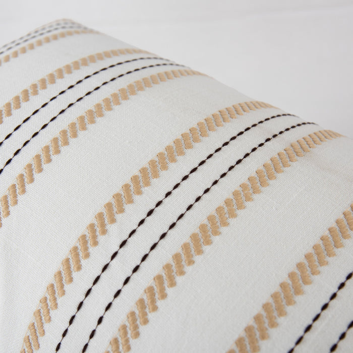 BOJESEN IVORY STRIPE MODERN CRAFT THROW PILLOW