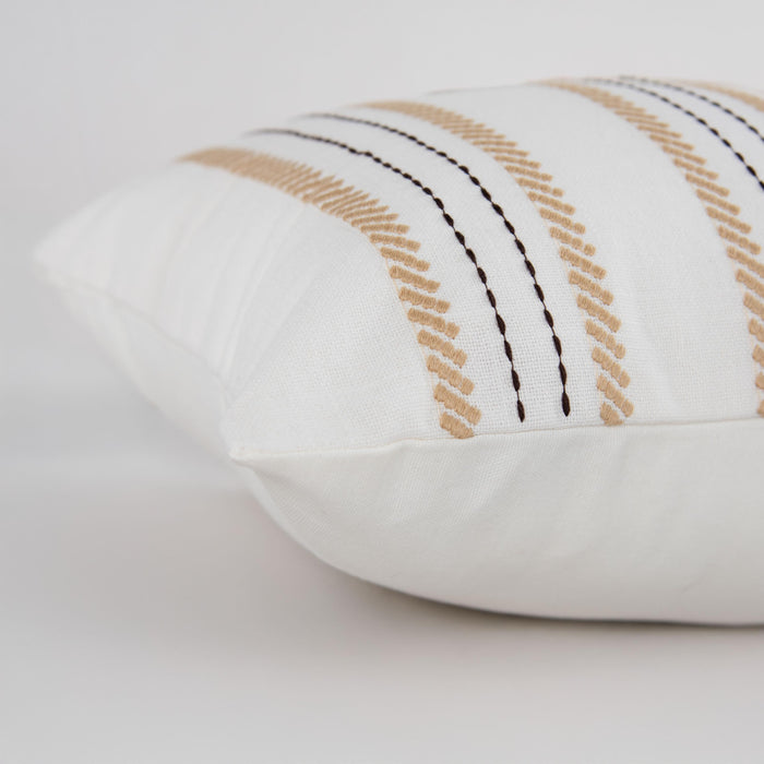 BOJESEN IVORY STRIPE MODERN CRAFT THROW PILLOW
