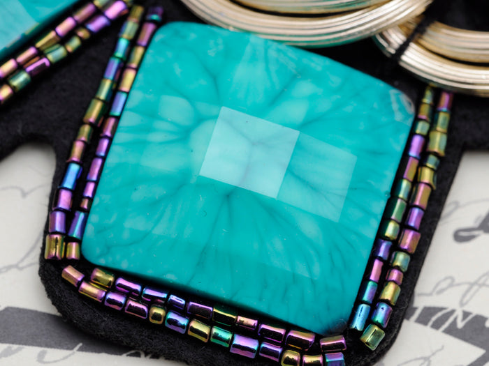 Chain Beaded Turquoise Gem Tribal Bib Necklace