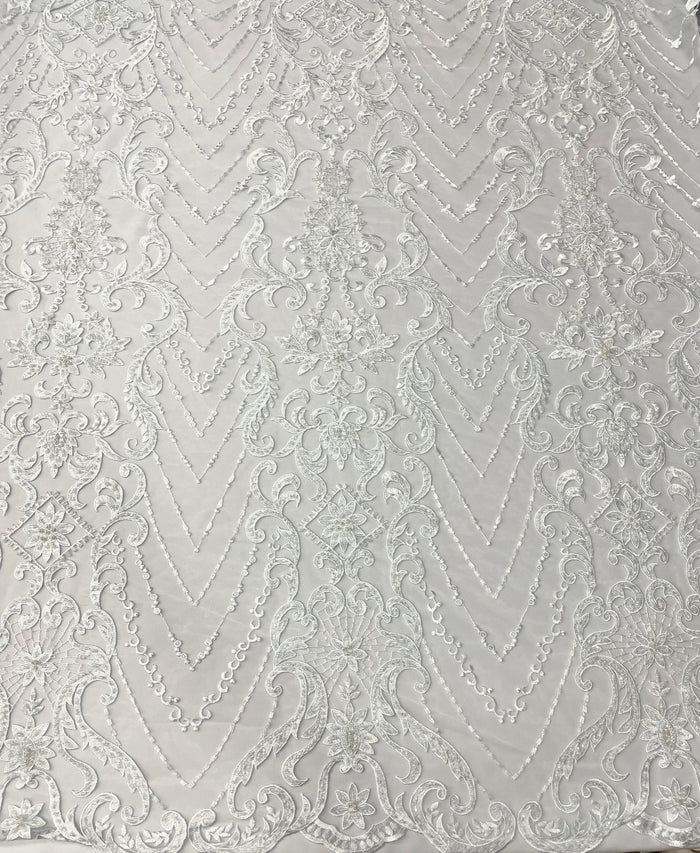 Chevron Hand Beaded Bridal