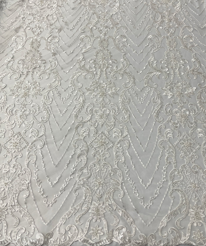 Chevron Hand Beaded Bridal