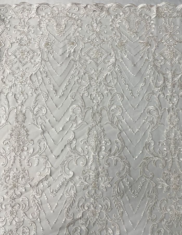 Chevron Hand Beaded Bridal