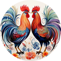 Colorful Rooster Metal Sign, Wreath Sign, Wreath Center, Wreath Attachment