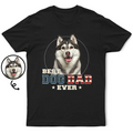 Custom Photo Best Dog Dad Cat Dad Ever Stars And Stripes - Personalized T Shirt