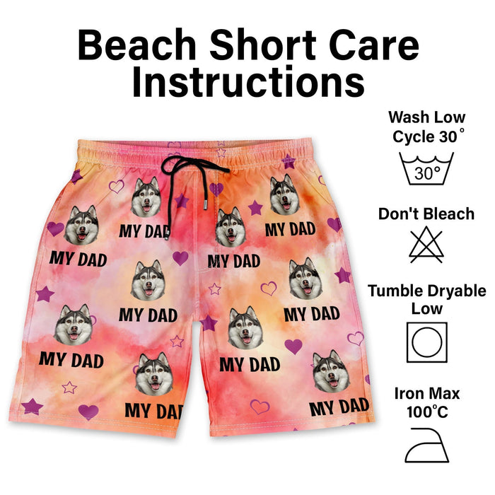 Custom Photo Funny Best Dad Ever I Love My Dad - Personalized Unisex Beach Shorts