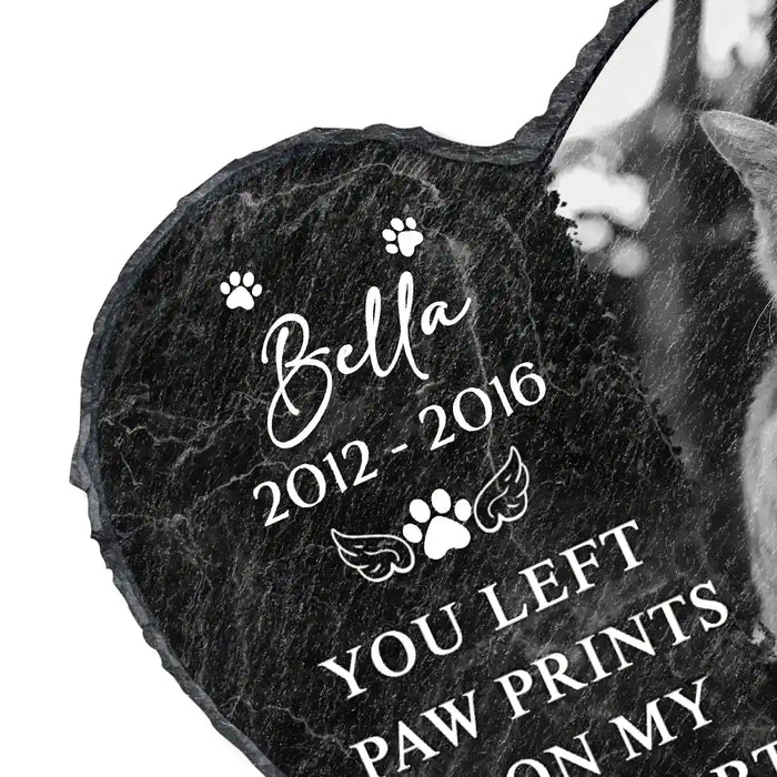 Memorial, Pet Lovers, Cat Lovers, Dog Lovers - Custom Photo Memorial Missed Beyond Words - Personalized Heart Memorial Garden Stone