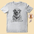 Custom Photo Pencil Sketch Dog Cat Portrait - Personalized T Shirt
