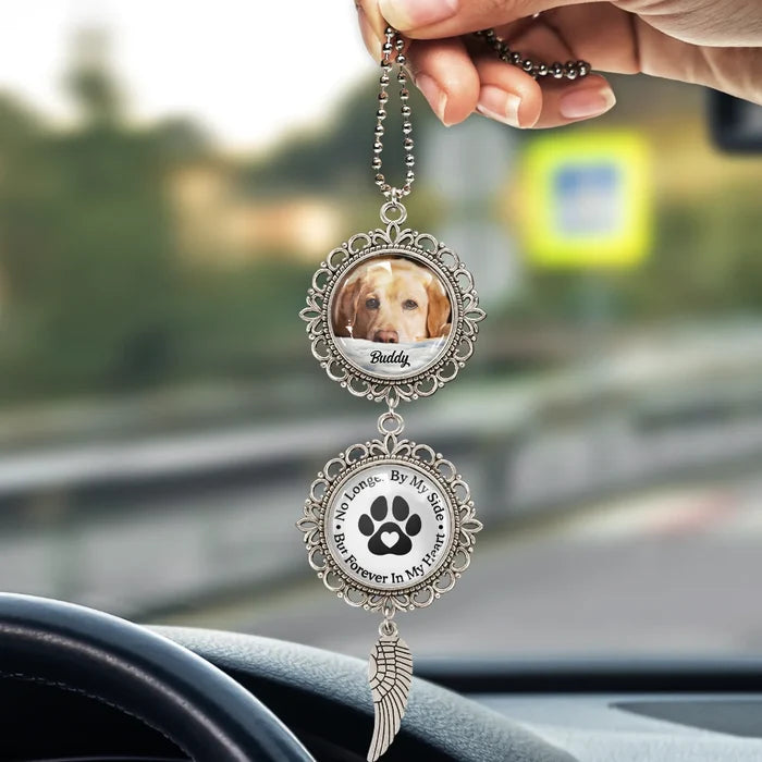 Memorial,Custom Photo,Dog Lovers,Pet Lovers,Sad - Custom Photo Memorial Pet You Left Paw Prints On My Heart - Personalized Photo Pendant Charm
