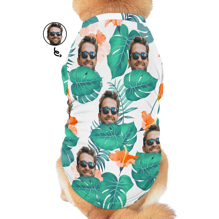Custom Photo Tropical Funny Family Pet Dad Face - Personalized Pet Shirt