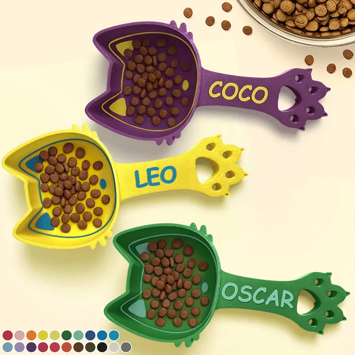 Cat Lovers, Cat Mom, Cat Dad-Cute Cat Head Paw Handle, Cat Supplies Gift For Cat Owners - Personalized Cat Food Scoop