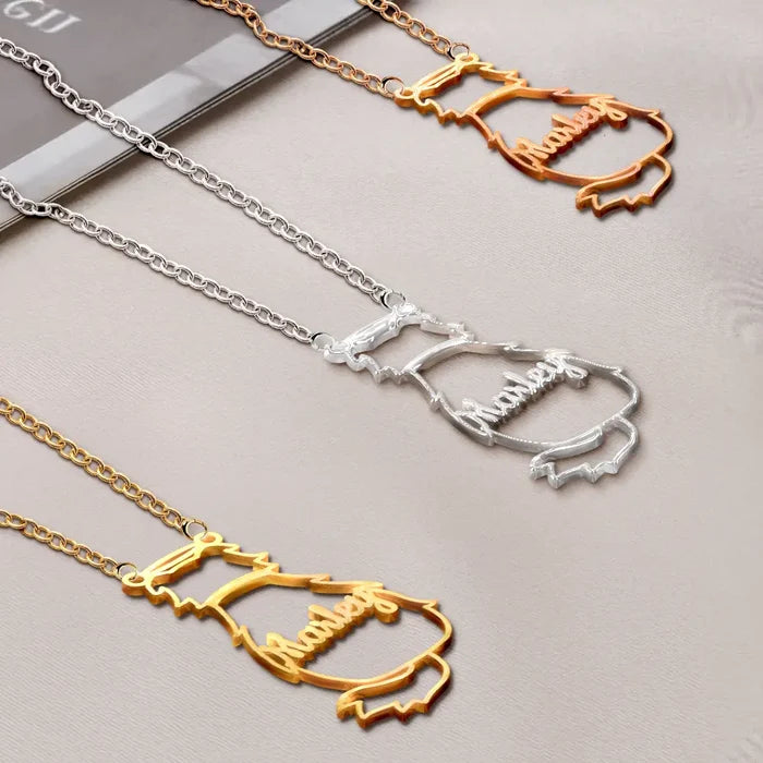 Cat Lovers,Cat Mom,Pet Lovers,Pet Mom,Memorial,Love - Cute Minimalist Cat Silhouette Jewelry For Cat Lovers Cat Moms - Personalized Letter Necklace