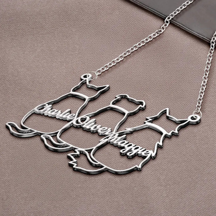 Cat Lovers,Cat Mom,Pet Lovers,Pet Mom,Memorial,Love - Cute Minimalist Cat Silhouette Jewelry For Cat Lovers Cat Moms - Personalized Letter Necklace