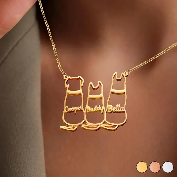 Pet Lovers,Pet Mom,Dog Lovers,Dog Mom,Memorial,Love - Cute Minimalist Dog Silhouette Jewelry For Dog Lovers Dog Moms - Personalized Letter Necklace