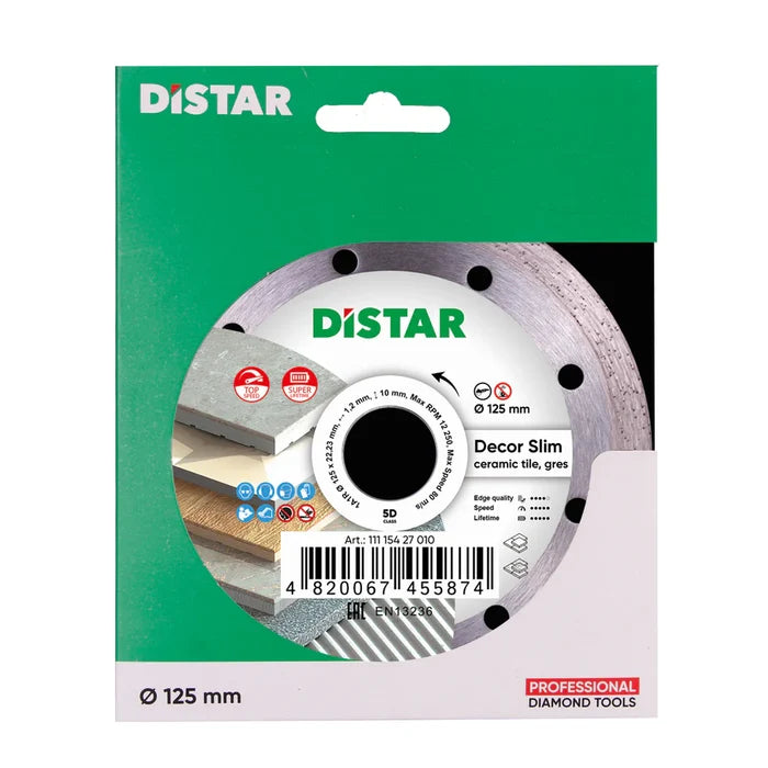 DiStar DECOR SLIM 5D Diamond Blade 4.55  Ultra-Thin Tile Cutting Blade for Ceramic & Porcelain - side view
