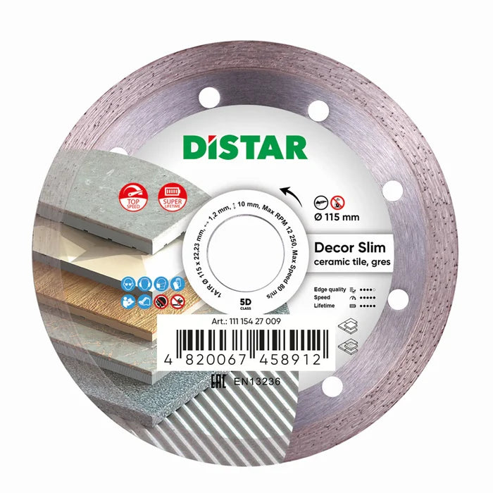 DiStar DECOR SLIM 5D Diamond Blade 4.55  Ultra-Thin Tile Cutting Blade for Ceramic & Porcelain - in use