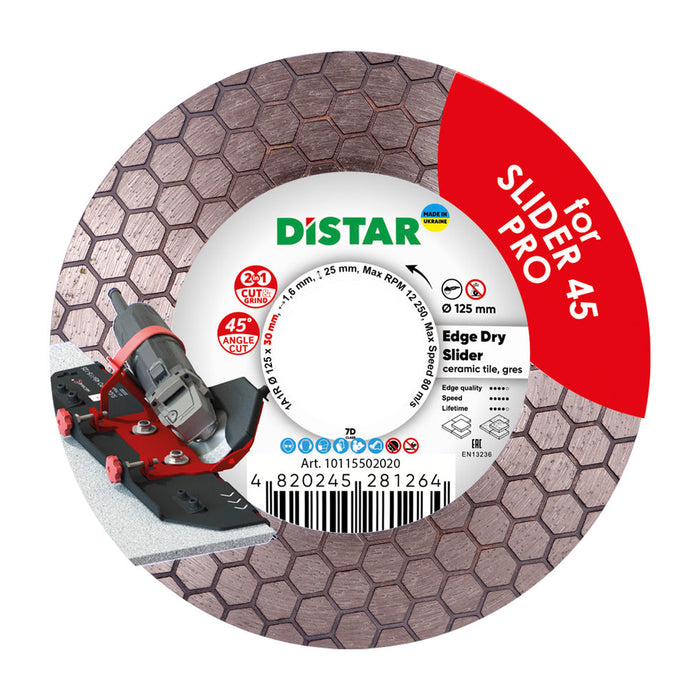 DiStar Edge Dry Slider Diamond Blade 5  45 Dry Cutting Blade for Ceramic & Porcelain