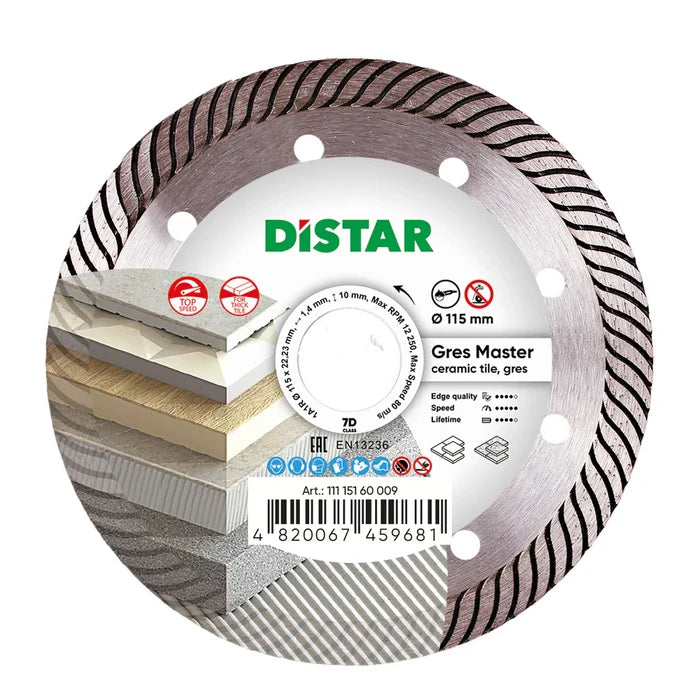 DiStar Gres Master 4.55 Diamond Blade  Fast Cutting for Thick Porcelain Gres & Ceramic Tile - packaging
