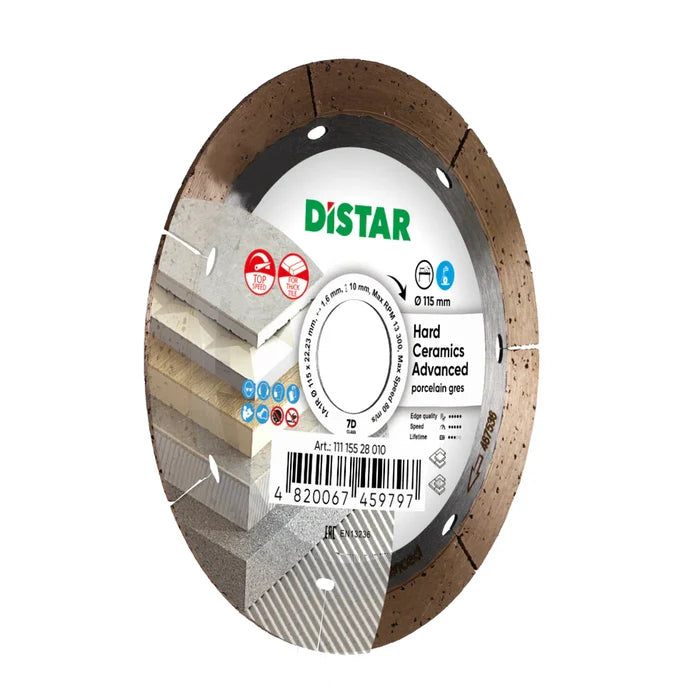 DiStar Hard Ceramics Advanced Diamond Blade 4.5  Fast, Clean Porcelain Cuts - side view