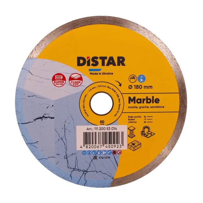 DiStar Marble Diamond Blade 4.516  Smooth Wet Cutting for Marble & Granite - close-up detail