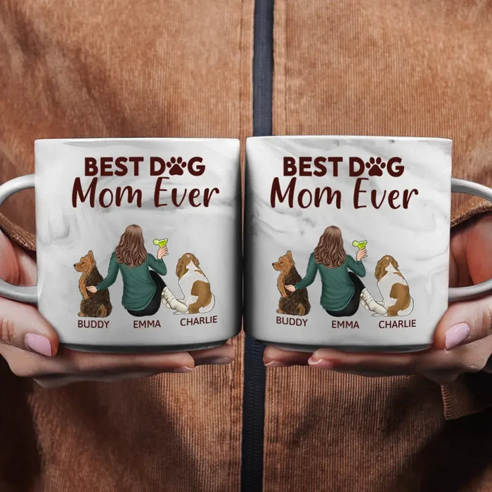 Happy,Dog Lovers,Dog Dad,Pet Lovers,Dog Mom - A Bond That Can't Be Broken Dog Mom - Personalized Marble Mug