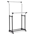 Double Adjustable Clothes Hanger with Shoe Rack
