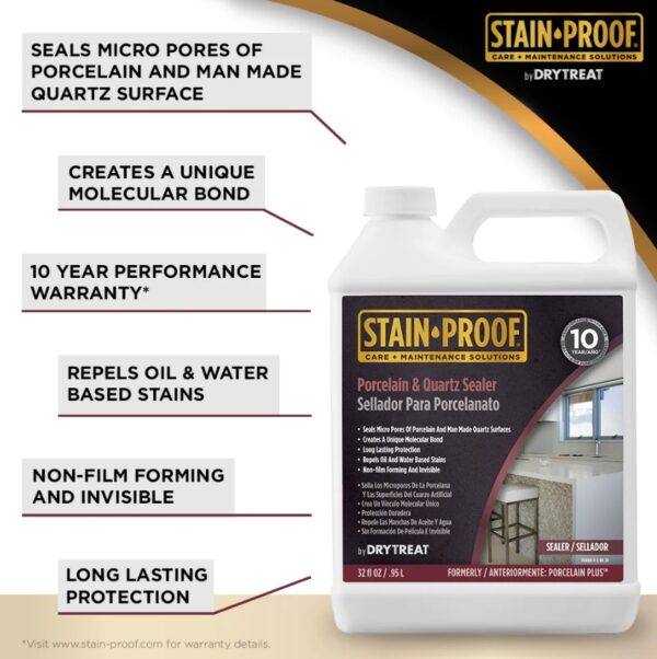 STAIN-PROOF Porcelain & Quartz Sealer  1 Quart (formerly Porcelain Plus)