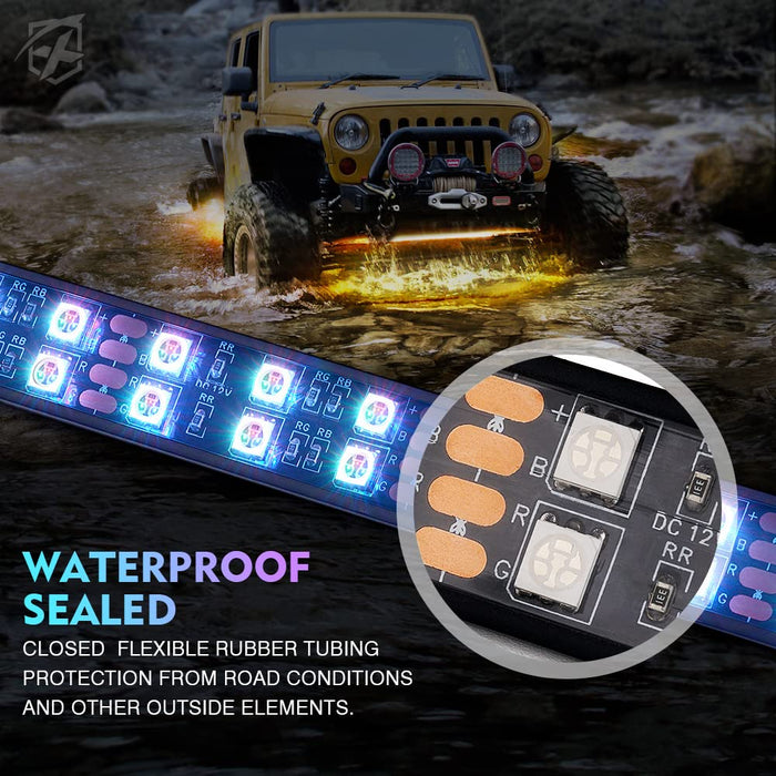 Dual Row RGB LED Underbody Glow Kit with Remote Control and Bluetooth | Rivalry Series