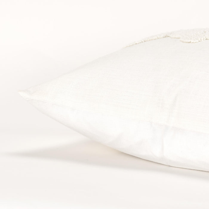 DUE IVORY TONAL GEOMETRIC VINTAGE THROW PILLOW