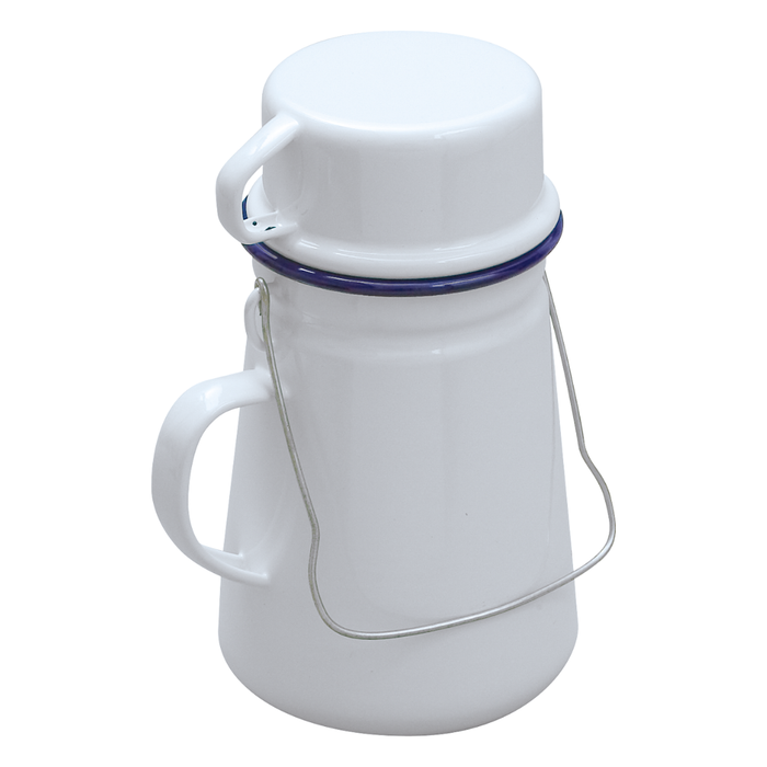 Enamel Tea Can - White & Blue