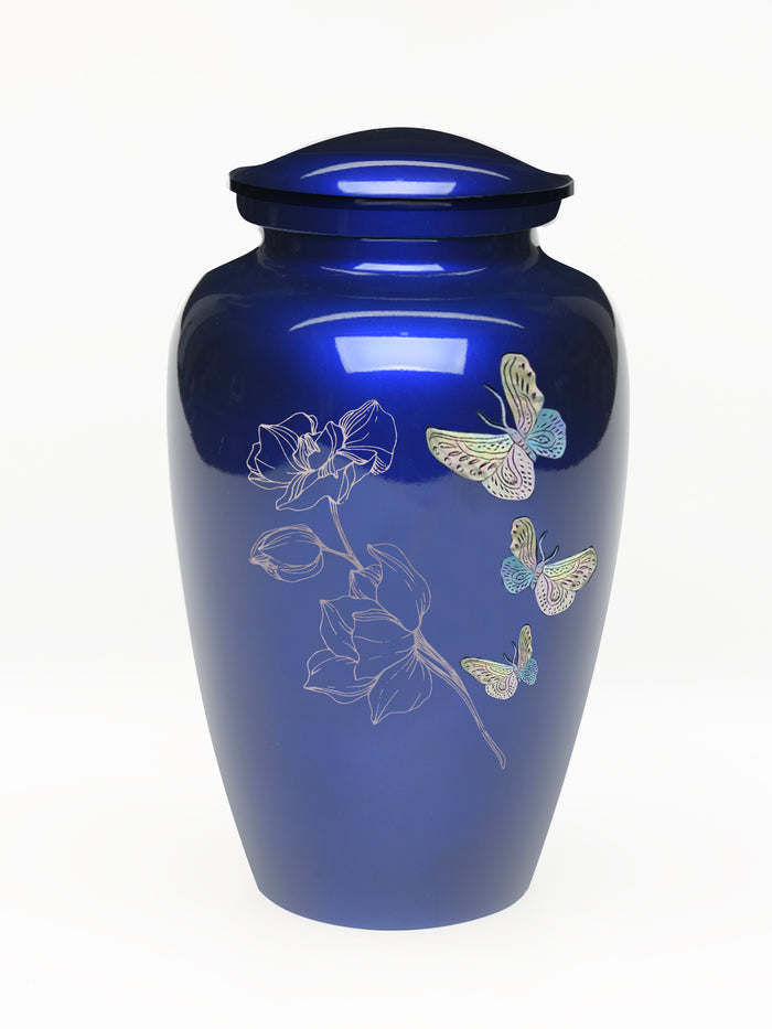 Exquisite Series - Mother of Pearl Butterflies on Blue - IUME100