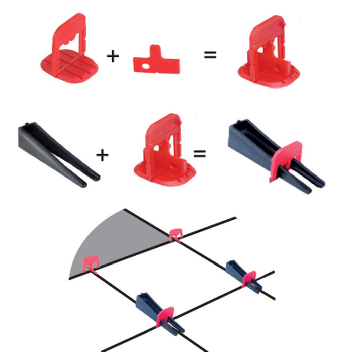 EZ Wedge Leveling System Designed for Edges and Corners - side view