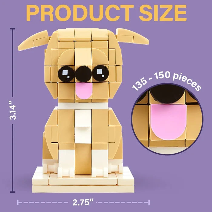 Dog Lovers,Dog Mom,Dog Dad,Pet Lovers,Pet Mom,Pet Dad,Love - Full Body Dog Keepsake - Personalized Brick Figure